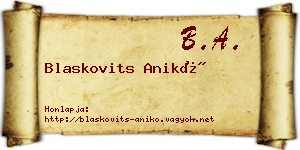 Blaskovits Anikó névjegykártya